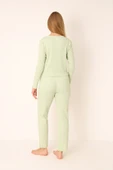 Yeşil Önden Düğmeli Pijama Takımı thumbnail 2