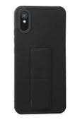 LitaeTrend Xiaomi Redmi 9A Kılıf Mega Standlı Silikon - Siyah thumbnail 1
