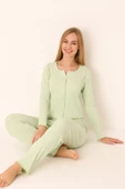 Yeşil Önden Düğmeli Pijama Takımı thumbnail 3