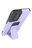 LitaeTrend Samsung Galaxy S21 FE Kılıf Mega Standlı Silikon - Lila thumbnail 3