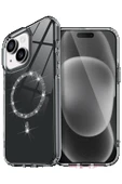 LitaeTrend Apple iPhone 15 Plus Live Diamond Magsafe Kapak - Siyah thumbnail 1