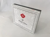 3D Nakışlı Çift Kişilik Saten Nev Takımı Perla Beyaz thumbnail 2