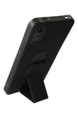 LitaeTrend Xiaomi Redmi 9A Kılıf Mega Standlı Silikon - Siyah thumbnail 3