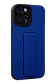 LitaeTrend iPhone 12 Pro Max Kılıf Mega Standlı Silikon - Mavi thumbnail 2