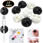 3B Trend 10 Adet Kablo Düzenleyici Duvar Fayans Cam Kablo Tutucu Yapışkanlı Klips Kablo Sabitleme thumbnail 1