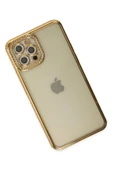 LitaeTrend iPhone 12 Pro Kılıf Joke Taşlı Silikon - Gold thumbnail 3