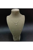 925 Ayar Gümüş Zirkon Taşlı Su Damlası Model Kadın Kolye-Şık Tasarım - 42 cm (+5cm) thumbnail 1