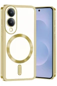 LitaeTrend Samsung Galaxy S25 Edge Kross Magneticsafe Kapak - Gold thumbnail 1