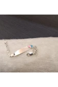 925 Ayar Gümüş Renkli Ayakcık Model Çocuk Bilekliği -Şık Tasarım- İsim yazdırılabilir. 13cm -3mm thumbnail 1