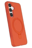 LitaeTrend Samsung Galaxy S25 Regal Magsafe Standlı Kapak - Turuncu thumbnail 2