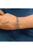 Oksitli Kazaziye Gümüş Erkek Bileklik - Eskitme Model-Model2 thumbnail 1