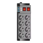 Ftr-08 Isıya Karşı Dayanıklı, 8 x Priz - 3 x USB - 2 Metre Kablo Uzunluğu Termal Akım Korumalı 8'li Grup Priz thumbnail 1