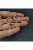 925 Ayar Gümüş Halka Model Kadın ve Genç Küpesi- (2.5cm çap) thumbnail 1