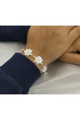 Gümüş Telkari Çiçek Model Bileklik - 925 Ayar-model2 thumbnail 2