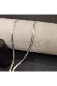 925 Ayar Gümüş Sıralı Halka Model Erkek Kolyesi-Şık Tasarım-50cm /4mm thumbnail 2