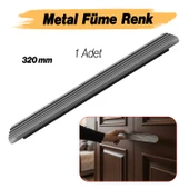 Kanal Kulp Füme Çizgili 320 mm Metal Mobilya Gardırop Çekmece Dolap Kapak Kulpu Kulbu Modern Kulplar thumbnail 9