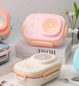 Vagonlife 8021 600ml 3 Bölmeli Pembe Çelik Saklama Kabı thumbnail 2