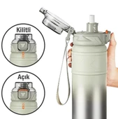 Vagonlife Tkk T2022 500ml Süzgeçli Pipetli Yeşil Çelik Matara thumbnail 3