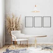 AVONNI AV-4100-A6-BBY Beyaz Boyal? Modern Avize E27 Metal Ahşap 32cm thumbnail 4