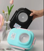 Vagonlife 8021 600ml 3 Bölmeli Turkuaz Çelik Saklama Kabı thumbnail 2