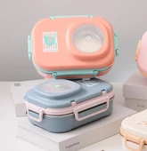 Vagonlife 8021 600ml 3 Bölmeli Mercan Çelik Saklama Kabı thumbnail 2