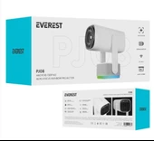Everest PJ08 Beyaz 5200mAh Otomatik 720P HD 4K Destekli 5200 Lümen Android 11 Ekran HD Proje thumbnail 2
