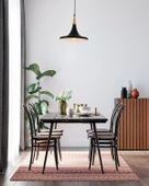 AVONNI AV-4100-A6-BSY Siyah Boyal? Modern Avize E27 Metal Ahşap 32cm thumbnail 3