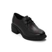 Kadın Hakiki Deri 5 Cm Topuklu Günlük Rahat Bağcıklı Oxford Ayakkabı thumbnail 6