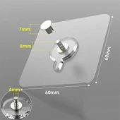 Süper Güçlü Çerçeve Askısı Pin Delgisiz Vidalı Tırnak Kanca Yapışkanlı Raf Tutucu Askı 4 Adet thumbnail 4