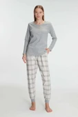 MDB Anıl Pamuklu Uzun Kol Pijama Takımı thumbnail 1
