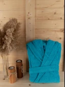 Unisex Premium Koleksiyon Pamuklu Kapüşonlu Bornoz thumbnail 11