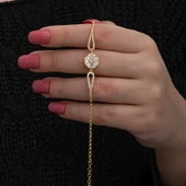 Gümüş Gold Baget Taşlı Kadın Bileklik thumbnail 2