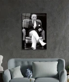 Atatürk Portresi Cam Tablo, Ev ve Ofis Duvar Dekoru, Hediyelik Büyük Temperli 4 mm Cam Tablo thumbnail 10