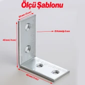 Metal L Demiri 20x40x40 mm (25 ADET)  Raf Köşe Sabitleme Aparatı Mobilya Bağlantı Destek Seti thumbnail 3