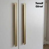 Kanal Kulp Gold Çizgili 320 mm Metal Mobilya Gardırop Çekmece Dolap Kapak Kulpu Kulbu Modern Kulplar thumbnail 2