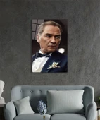 Yapay Zeka Atatürk Portresi Cam Tablo, Ev ve Ofis Duvar Dekoru, Hediyelik Büyük Temperli Cam Tablo thumbnail 10