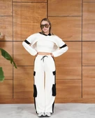 Cemo Kontrast Bloklu Bol Paça Eşofman Takımı Seti thumbnail 7