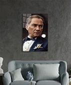 Yapay Zeka Atatürk Portresi Cam Tablo, Ev ve Ofis Duvar Dekoru, Hediyelik Büyük Temperli Cam Tablo thumbnail 3