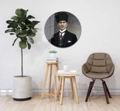 Atatürk Yuvarlak Cam Tablo 4mm Dayanıklı Temperli Cam thumbnail 5