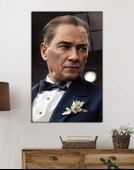 Yapay Zeka Atatürk Portresi Cam Tablo, Ev ve Ofis Duvar Dekoru, Hediyelik Büyük Temperli Cam Tablo thumbnail 9