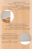 Porsima Pbt-440 Çift Bölmeli Kapaklı Kirli Çamaşır Sepeti Dikdörtgen - İki Bölmeli Bambu Kirli Çamaşır Sepeti Bambu thumbnail 3