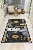 Modern Dolar Desen Dijital Baskı Kaymaz Taban Halı H0296 Renkli 80 X 150 thumbnail 1
