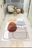 Modern Desenli Dijital Baskı Kaymaz Taban Halı H0294 Renkli 100 X 300 thumbnail 1