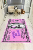 Modern Dolar Desen Dijital Baskı Kaymaz Taban Halı H0168 Renkli 80 X 150 thumbnail 1