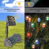 UpWay Güneş Enerjili 10m RGB 100 LED Dizin – Bahçe Balkon Teras Dekoratif Aydınlatma thumbnail 4