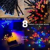 UpWay Güneş Enerjili 10m RGB 100 LED Dizin – Bahçe Balkon Teras Dekoratif Aydınlatma thumbnail 7