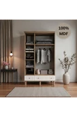 Home Comiet Sally 3 Kapaklı Aynalı MDF Çekmeceli Aytaşı Gardırop thumbnail 3