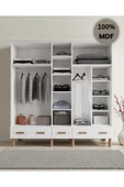 Home Comiet Perry 5 Kapaklı Aynalı Çekmeceli MDF Gardırop thumbnail 3