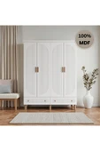 Home Comiet Sally 4 Kapaklı Mdf Çekmeceli Beyaz Gardırop thumbnail 1