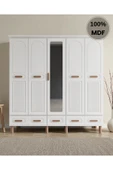 Home Comiet Perry 5 Kapaklı Aynalı Çekmeceli MDF Gardırop thumbnail 2